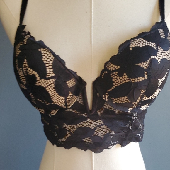Rachel Black Lace Romantic Balconette Bra 36B - Picture 3 of 14